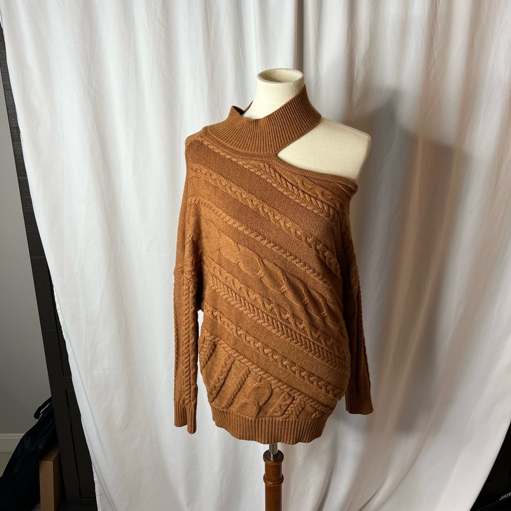 Venus Bronze Copper One Cold Shoulder Sweater - new without tags - MEDIUM